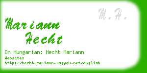 mariann hecht business card